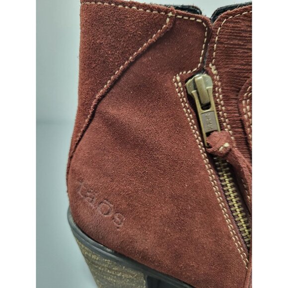 Taos Dillie Wine Suede Exposed Zipper Booties Ankle Boots EU 36 (US size 5-5.5) - Picture 2 of 7